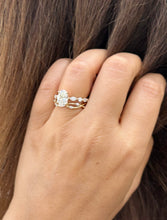 Load image into Gallery viewer, Oval Cut Simulated Diamonds And Round And Marquise Cut Sides Engagement Ring And Matching Band Wedding Set 2.50ctw In 14K Solid Yellow Gold