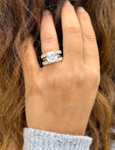 Load image into Gallery viewer, Cushion Cut and Round Cut Sides Simulated Diamonds Engagement Ring And Two Matching Bands 14K Solid Yellow Gold Wedding Ring Bridal 7.50ctw