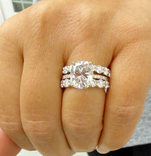 Load image into Gallery viewer, Elongated Cushion Cut Moissanite Engagement Ring And Two Matching Bands Set In 14K Solid Yellow Gold Four Prong Wedding Ring And Band 7.00ct