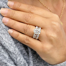 Load image into Gallery viewer, Elongated Cushion Cut Moissanite Engagement Ring And Two Matching Bands Set In 14K Solid Yellow Gold Four Prong Wedding Ring And Band 7.00ct