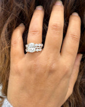 Load image into Gallery viewer, Elongated Cushion Cut Moissanite Engagement Ring And Two Matching Bands Set In 14K Solid Yellow Gold Four Prong Wedding Ring And Band 7.00ct