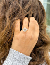 Load image into Gallery viewer, Rectangular Cushion Cut And Round Cut Sides Simulated Diamonds Engagement Ring Four Prong 14K Solid Yellow Gold Wedding Bridal Ring 4.20ctw