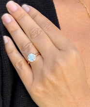 Load image into Gallery viewer, Solitaire Round Cut moissanite Engagement Ring Six Prongs Set Wedding Ring 14K Solid Rose Gold Bridal Ring Minimalist Ring For Her 3.00ct