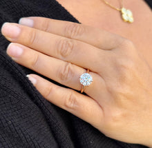 Load image into Gallery viewer, Solitaire Round Cut moissanite Engagement Ring Six Prongs Set Wedding Ring 14K Solid Rose Gold Bridal Ring Minimalist Ring For Her 3.00ct