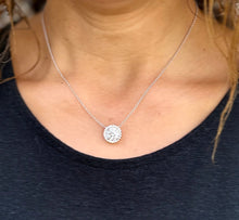 Load image into Gallery viewer, Round Cut Moissanite Solitaire Necklace And Chain Dainty Minimalist Halo Style 14k Solid White Gold Pendant Bridal Wedding Gift 3.25ctw