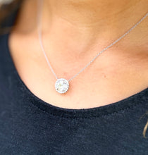 Load image into Gallery viewer, Round Cut Moissanite Solitaire Necklace And Chain Dainty Minimalist Halo Style 14k Solid White Gold Pendant Bridal Wedding Gift 3.25ctw