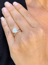 Load image into Gallery viewer, Solitaire Round Cut moissanite Engagement Ring And Band Wedding Ring 14K Solid Rose Gold Bridal Ring Minimalist Ring For Her 3.20ctw