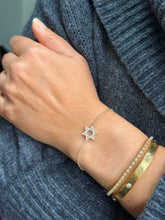 Load image into Gallery viewer, David Star CVD Diamond Bracelet 14k Solid Yellow Gold Hand Chain Delicate Diamond Star of David Bracelet Diamond Bracelet Minimalist 0.30ctw