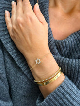 Load image into Gallery viewer, David Star CVD Diamond Bracelet 14k Solid Yellow Gold Hand Chain Delicate Diamond Star of David Bracelet Diamond Bracelet Minimalist 0.30ctw
