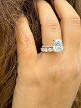 Load image into Gallery viewer, Elongated Cushion Cut and Round Cut Sides Simulated Diamonds Engagement Ring And Matching Band 14K Solid Yellow Gold Wedding Set 6.50ctw