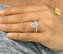 Load image into Gallery viewer, Elongated Cushion Cut and Round Cut Sides Simulated Diamonds Engagement Ring And Matching Band 14K Solid Yellow Gold Wedding Set 6.50ctw