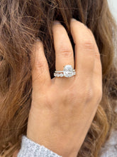 Load image into Gallery viewer, Elongated Cushion Cut and Round Cut Sides Simulated Diamonds Engagement Ring And Matching Band 14K Solid Yellow Gold Wedding Set 6.50ctw