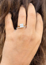 Load image into Gallery viewer, Princess Cut Simulated Diamond Engagement Ring Solitaire And Matching Band Wedding Set Solid 14K Solid Yellow Gold Bridal Set 2.25ctw