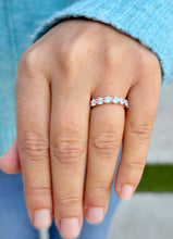 Load image into Gallery viewer, Round Cut Moissanites Eternity Band, Eternity Wedding Band, Bridal Anniversary Band 14K Solid Rose Gold 1.25ctw 3.50mm Width