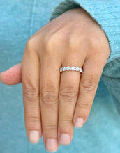 Load image into Gallery viewer, Round Cut Moissanites Eternity Band, Eternity Wedding Band, Bridal Anniversary Band 14K Solid Rose Gold 1.25ctw 3.50mm Width