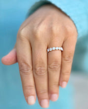 Load image into Gallery viewer, Round Cut Moissanites Eternity Band, Eternity Wedding Band, Bridal Anniversary Band 14K Solid Rose Gold 1.25ctw 3.50mm Width