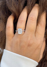 Load image into Gallery viewer, Cushion Cut And Round And Marquise Cut Sides Moissanites Engagement Ring Prong Set Wedding Bridal Ring Inner Halo Style 14K White Gold 5.75ctw