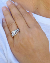 Load image into Gallery viewer, Round Cut Moissanites Engagement Ring And Matching Band Set Antique Style Wedding Set Women's Propose Bridal Set 14K Solid White Gold 1.65ct