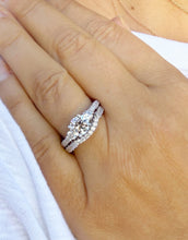 Load image into Gallery viewer, Round Cut Moissanites Engagement Ring And Matching Band Set Antique Style Wedding Set Women's Propose Bridal Set 14K Solid White Gold 1.65ct