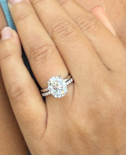 Load image into Gallery viewer, Oval Cut Diamond Engagement Ring And Matching Band Solitaire Ring IGI Certified 14k Solid White Gold Bridal Ring Wedding Ring 5.30ctw G-VS2