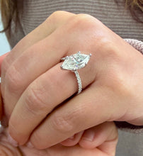 Load image into Gallery viewer, Marquise Cut Diamond Engagement Ring Set In IGI Certified 14k Solid White Gold Half Eternity Style Wedding Ring Prong Set Bridal Ring 4.20ct