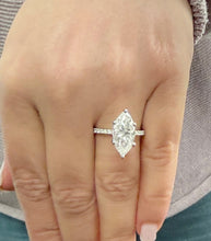 Load image into Gallery viewer, Marquise Cut Diamond Engagement Ring Set In IGI Certified 14k Solid White Gold Half Eternity Style Wedding Ring Prong Set Bridal Ring 4.20ct