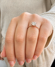 Load image into Gallery viewer, Crown Style Six Prong Setting Engagement Ring Solitaire Ring In 14K Solid Yellow Gold Round Cut Simulated Diamonds Wedding Ring 1.50ct 7.5mm