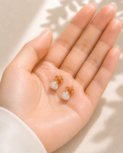Load image into Gallery viewer, Round Shape Moissanites Stud Earrings Prong Set, Bridal, Anniversary, Gift 14K Solid Rose Gold 2.00ctw, Pushback Earings