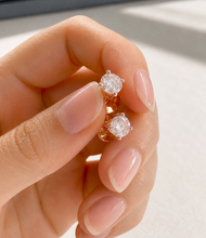 Load image into Gallery viewer, Round Shape Moissanites Stud Earrings Prong Set, Bridal, Anniversary, Gift 14K Solid Rose Gold 2.00ctw, Pushback Earings
