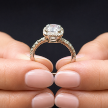 Load image into Gallery viewer, IGI Certified Cushion Cut And Round Cut Sides Diamond Engagement Ring Halo Style Bridal Ring Women's Wedding Ring 14k Solid White Gold 2.00