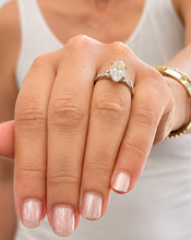 Load image into Gallery viewer, Marquise Shape Moissanites Engagement Ring Prong Style Wedding Bridal Ring Antique Filigree 14K Solid White Gold 3.00ctw