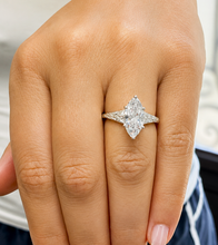 Load image into Gallery viewer, Marquise Shape Moissanites Engagement Ring Prong Style Wedding Bridal Ring Antique Filigree 14K Solid White Gold 3.00ctw