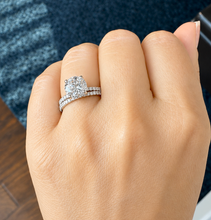 Load image into Gallery viewer, Round Cut Diamond Engagement Ring And Matching Band IGI Certified Wedding Set 14k Solid White Gold Women's Bridal Set Ring For Her 3.50ctw