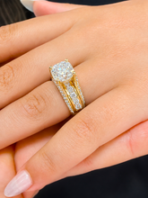 Load image into Gallery viewer, Cushion Cut And Round Cut Sides Diamond Engagement Ring IGI Certified 14k Solid Yellow Gold Hidden Halo Wedding Ring Bridal Ring 4.50 G-VS2
