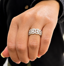 Load image into Gallery viewer, Oval And Round Cut Eternity Band 9.0mm Solid Sterling Silver .925 Anniversary Wedding Band Engagement Ring 3.50ctw Simulated Diamonds Band
