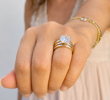 Load image into Gallery viewer, Round Diamond Engagement Ring Solitaire Six Prong Set Wedding Bridal Ring IGI Certified 14k Solid And Heavy Yellow Gold Triple Shank 4.00ct