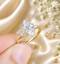 Load image into Gallery viewer, IGI Certified Marquise Cut Diamond Engagement Ring Set In 14k Solid Yellow Gold Wedding Ring Prong Set Bridal Ring Minimalist 1.30ctw