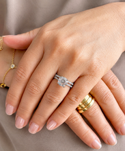 Load image into Gallery viewer, Round Cut Diamond Engagement Ring And Matching Band IGI Certified Wedding Set 14k Solid White Gold Women's Bridal Set Ring For Her 3.50ctw