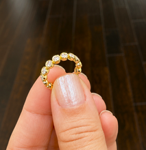 Load image into Gallery viewer, Round Cut Simulated Diamonds Eternity Band Engagement Band Bezel Set 14K Solid Yellow Gold Wedding Band Bridal Anniversary Band 1.00ctw