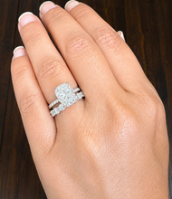 Load image into Gallery viewer, Elongated Cushion And Round Cut Moissanite Engagement Ring And Matching Band Set In 14K Solid White Gold Wedding Ring And Band Set 6.00ctw