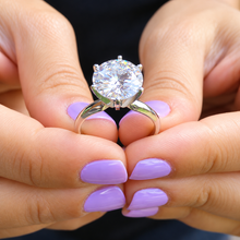 Load image into Gallery viewer, Round Cut Diamond Engagement Ring IGI Certified 5.00ct 14k Solid White Gold Solitaire Style Bridal Ring Minimalist Wedding Ring G-VS2