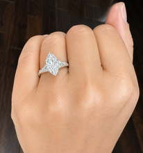 Load image into Gallery viewer, Marquise Shape Moissanites Engagement Ring Prong Style Wedding Bridal Ring Antique Filigree 14K Solid White Gold 3.00ctw
