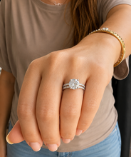 Load image into Gallery viewer, Round Cut Diamond Engagement Ring And Matching Band IGI Certified Wedding Set 14k Solid White Gold Women's Bridal Set Ring For Her 3.50ctw