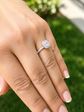 Load image into Gallery viewer, IGI Certified Cushion Cut And Round Cut Sides Diamond Engagement Ring Halo Style Bridal Ring Women's Wedding Ring 14k Solid White Gold 2.00