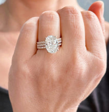 Load image into Gallery viewer, Oval Shape Diamond Engagement Ring And Two Matching Bands IGI Certified 14k Solid Yellow Gold Bridal Ring Wedding Ring 5.50ctw G-VS2