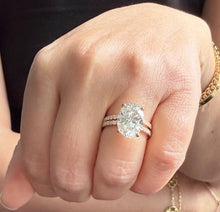 Load image into Gallery viewer, Oval Cut Diamond Engagement Ring And Matching Band Solitaire Ring IGI Certified 14k Solid Yellow Gold Bridal Ring Wedding Ring 5.30ctw G-VS2