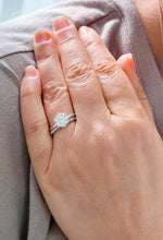 Load image into Gallery viewer, Round Cut Moissanites Engagement Ring And Matching Band Set Solitaire Style Wedding Bridal Set 14K Solid White Gold 2.20ctw