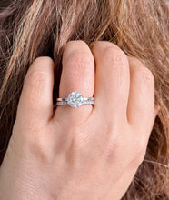 Load image into Gallery viewer, Round Cut Moissanites Engagement Ring And Matching Band Set Solitaire Style Wedding Bridal Set 14K Solid White Gold 2.20ctw