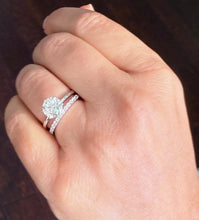 Load image into Gallery viewer, Round Cut Moissanites Engagement Ring And Matching Band Set Solitaire Style Wedding Bridal Set 14K Solid White Gold 2.20ctw