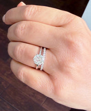 Load image into Gallery viewer, Round Cut Moissanites Engagement Ring And Matching Band Set Solitaire Style Wedding Bridal Set 14K Solid White Gold 2.20ctw